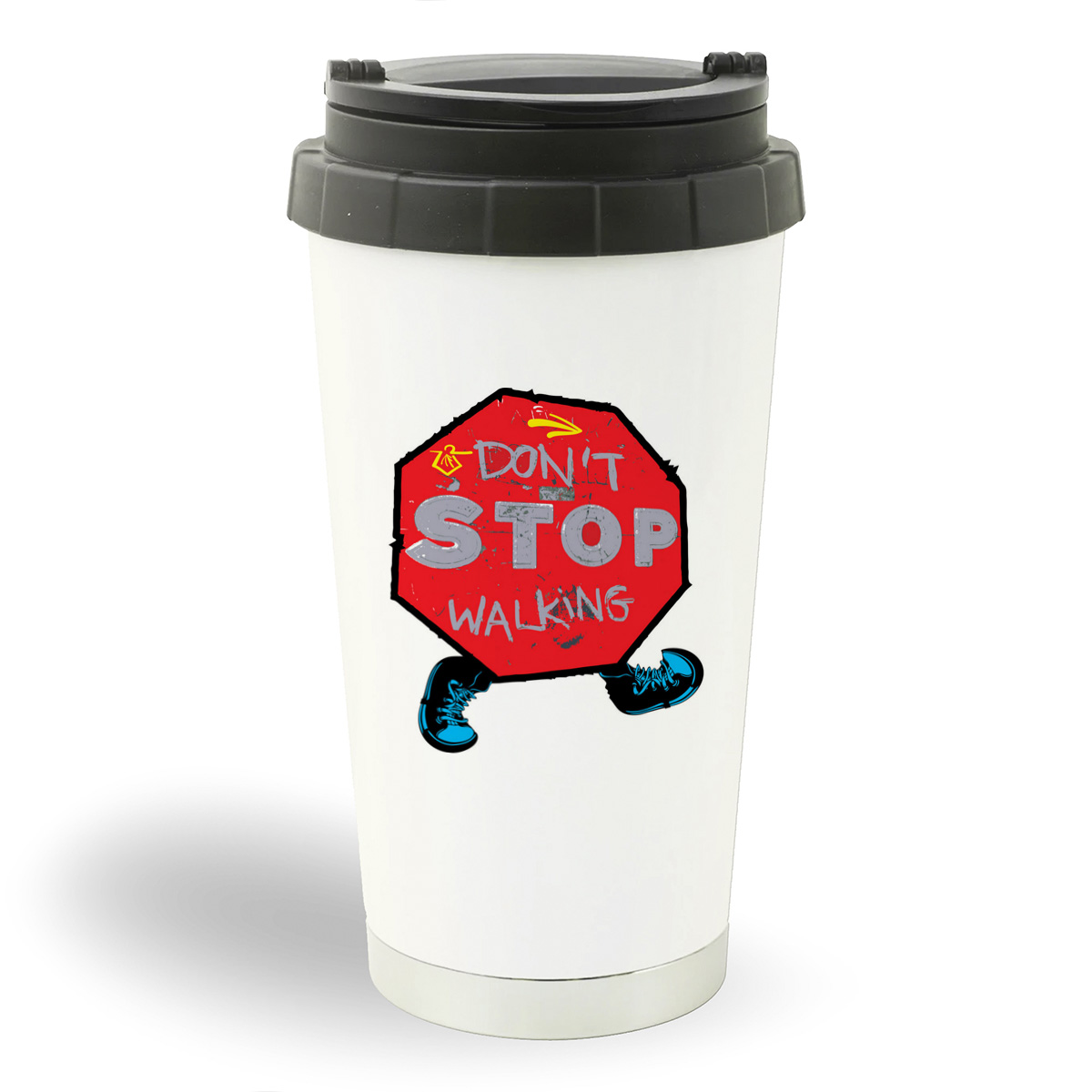 

Термостакан белый CoolPodarok Dont stop walking