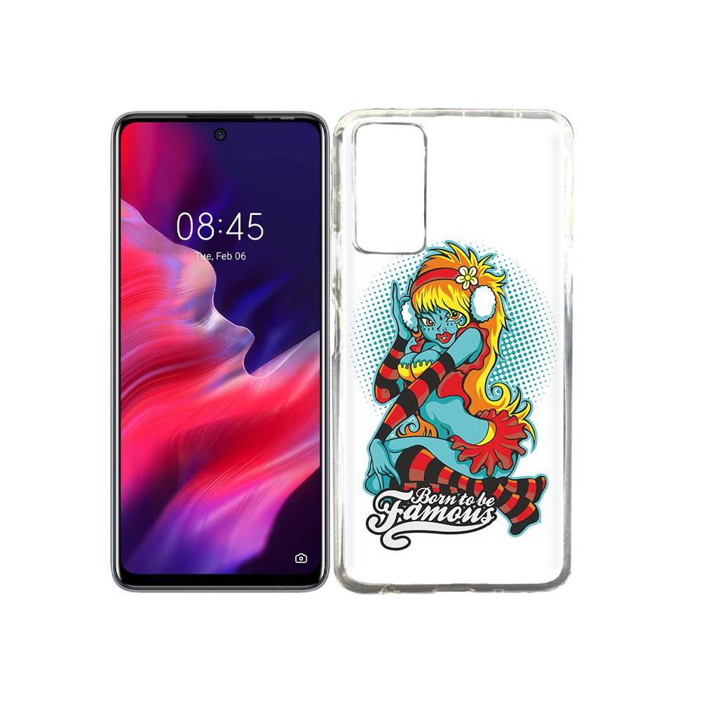 

Чехол MyPads Tocco для Tecno Pova 2 нарисованная девушка в наушниках, Прозрачный, Tocco