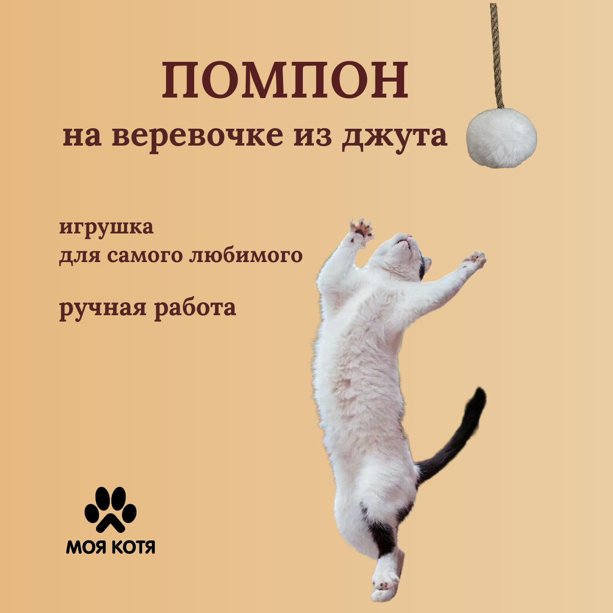 Игрушка для кошек на веревочке Моя Котя 