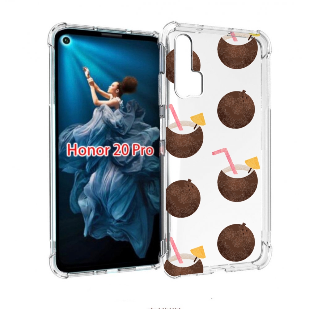 

Чехол бампер MyPads кокосики для Honor 20 Pro противоударный, Прозрачный, Tocco