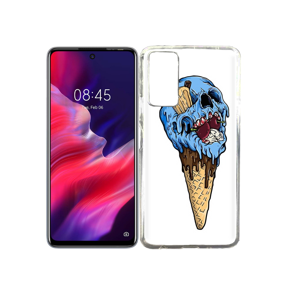 

Чехол MyPads Tocco для Tecno Pova 2 мороженное череп, Прозрачный, Tocco