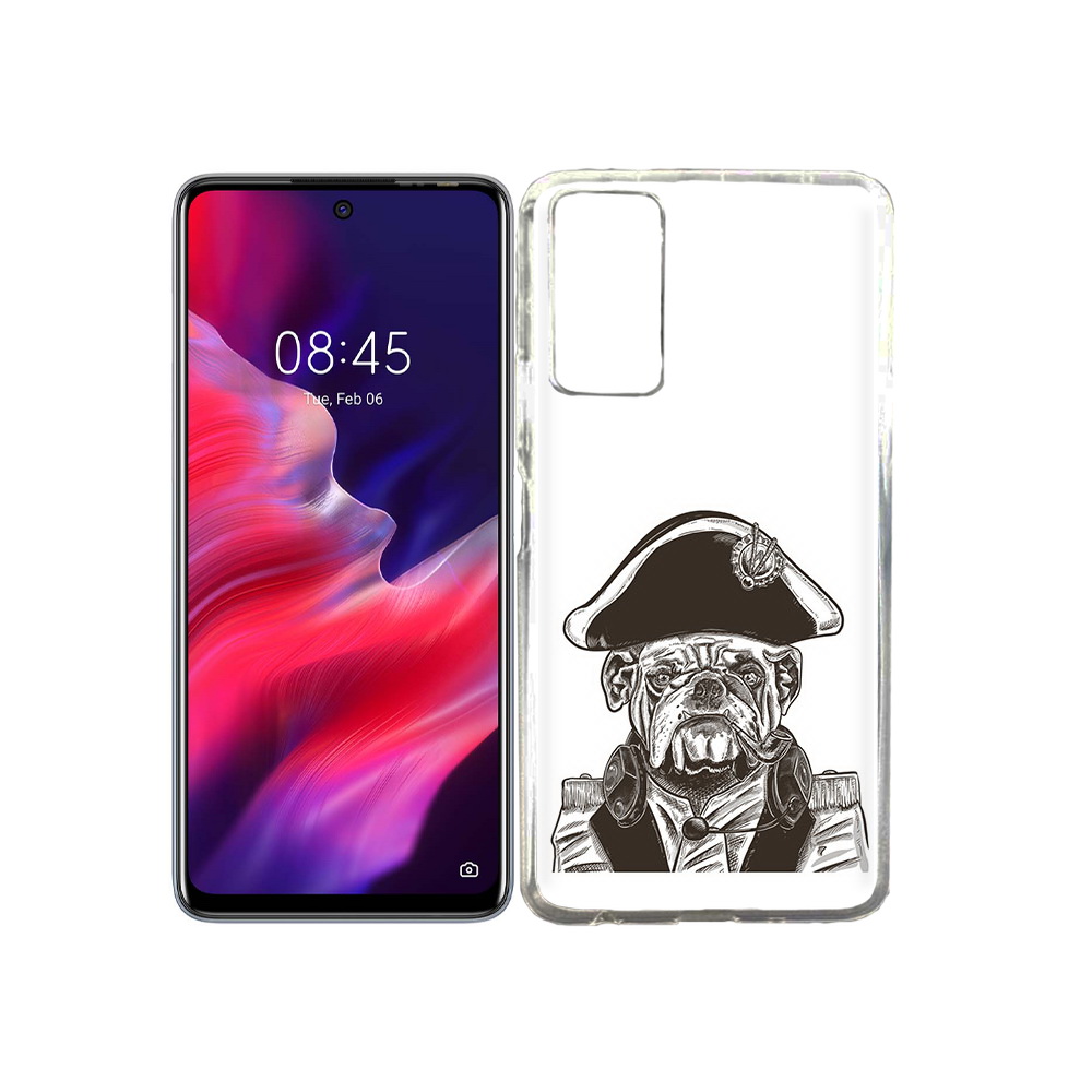 

Чехол MyPads Tocco для Tecno Pova 2 мопс генерал, Прозрачный, Tocco