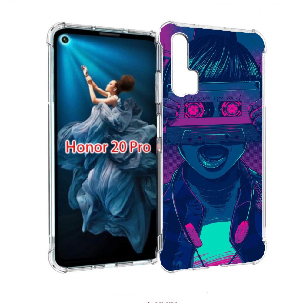 

Чехол бампер MyPads киберпанк с кассетой для Honor 20 Pro против, Прозрачный, Tocco