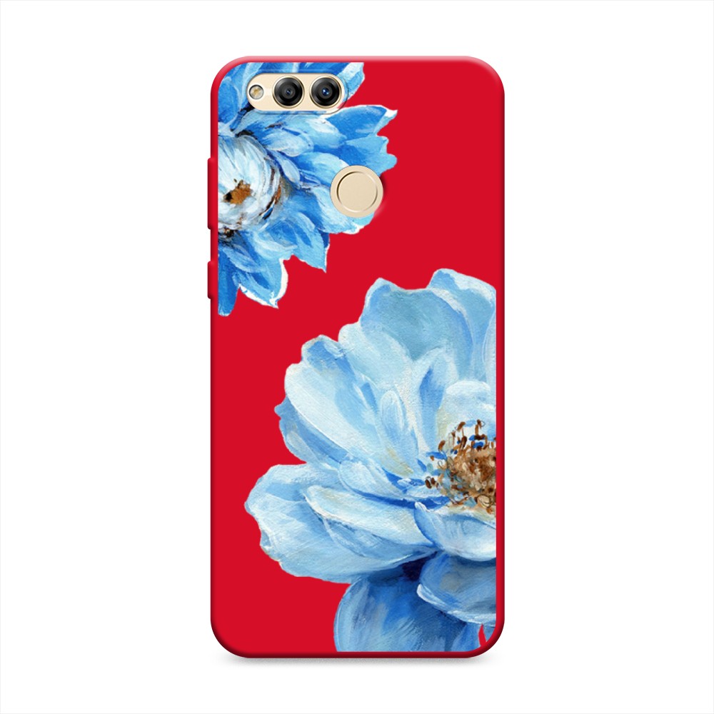 

Матовый силиконовый чехол "Голубые клематисы" на Honor 7X, 63753-1