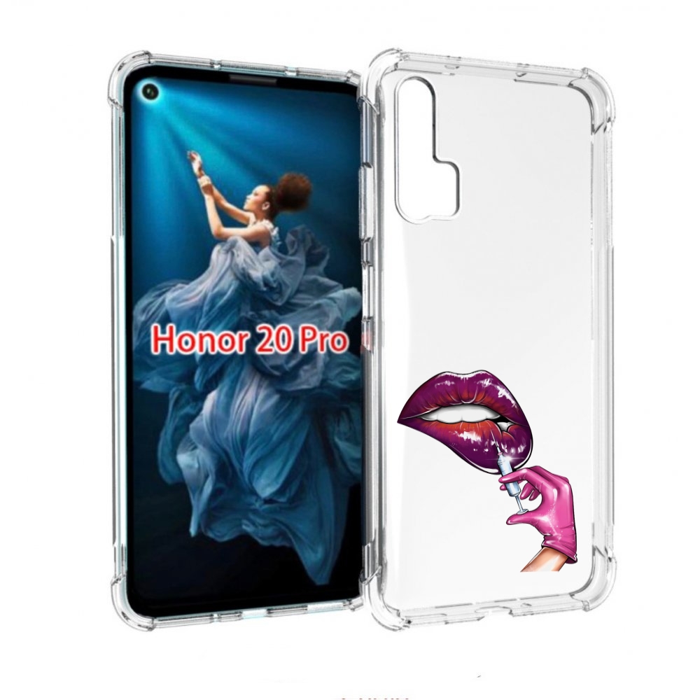 

Чехол бампер MyPads качаем-губы для Honor 20 Pro противоударный, Прозрачный, Tocco