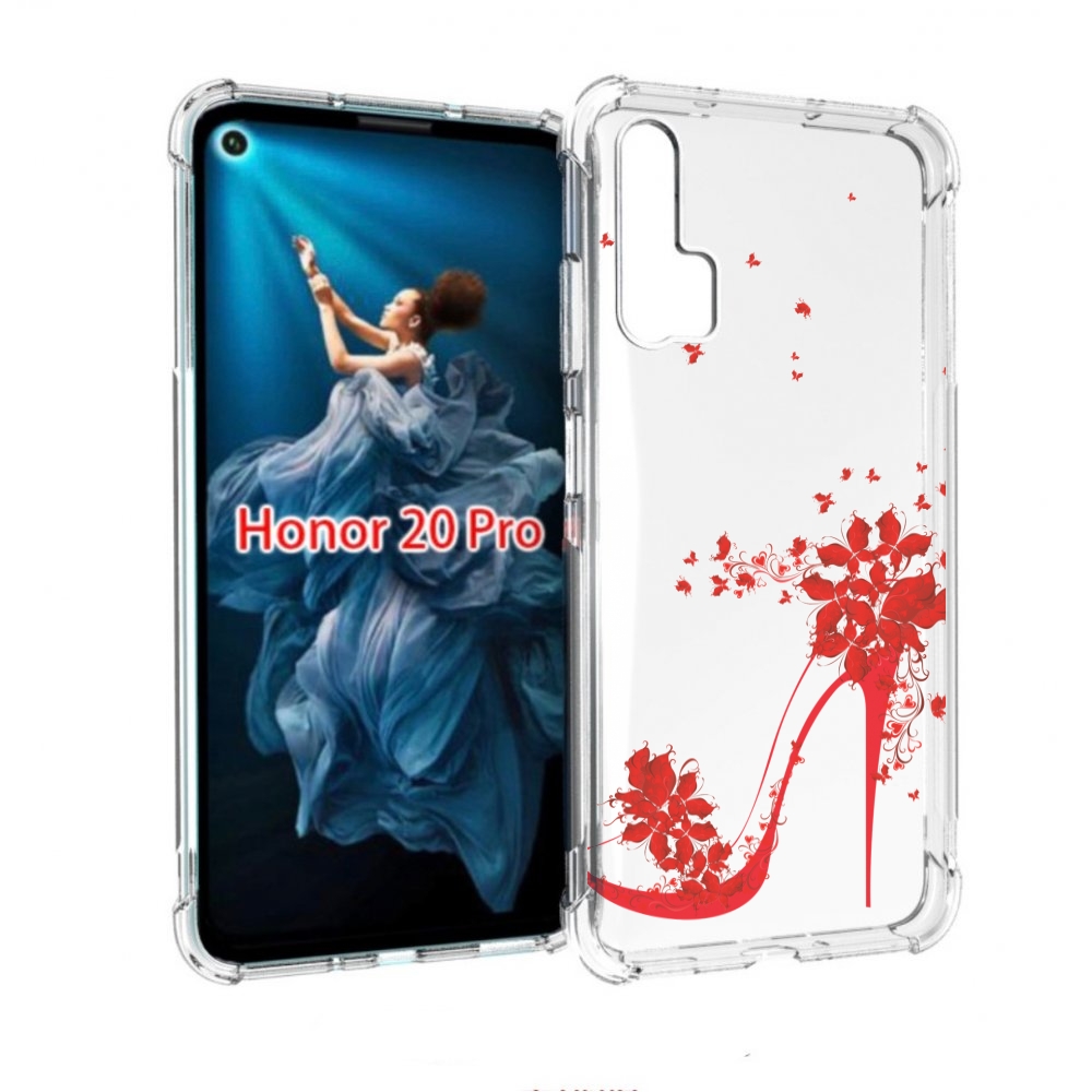 

Чехол бампер MyPads каблук-в-цветах для Honor 20 Pro противоударный, Прозрачный, Tocco