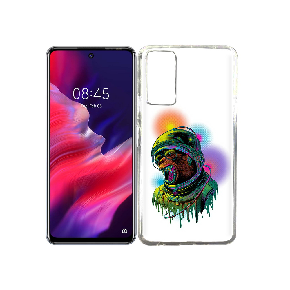

Чехол MyPads Tocco для Tecno Pova 2 медведь космонавт, Прозрачный, Tocco