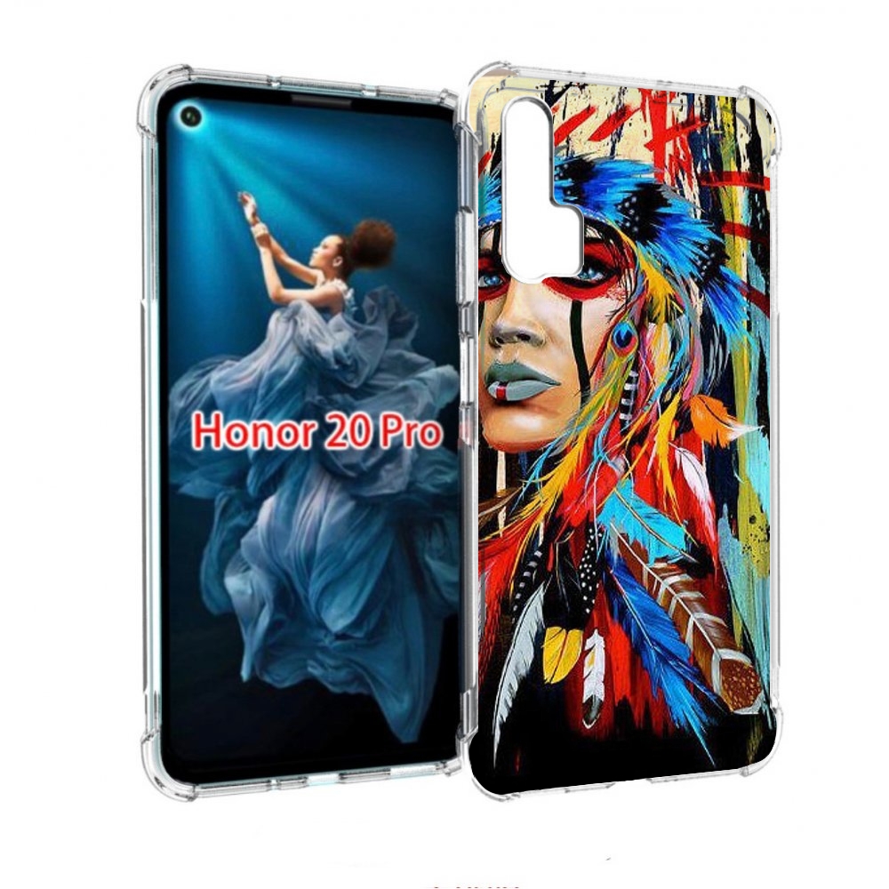 

Чехол бампер MyPads индеец расписной для Honor 20 Pro противоуда, Прозрачный, Tocco