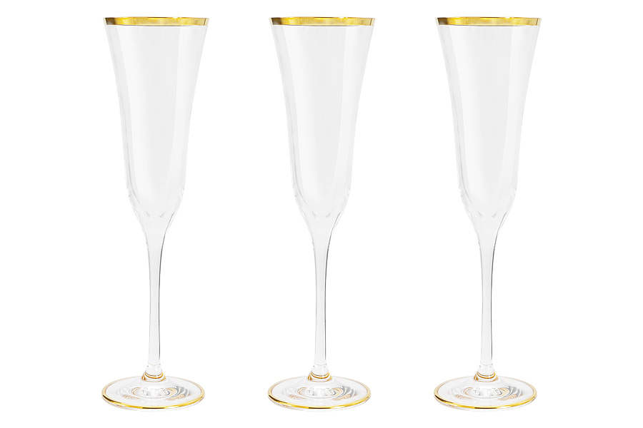 Набор бокалов для шампанского Same Сабина золото 175 мл 6 шт SM 4155/G