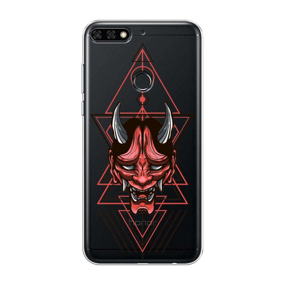 

Чехол на Honor 7C Pro "Hanya Oni mask", Серый;красный;черный, 65550-4
