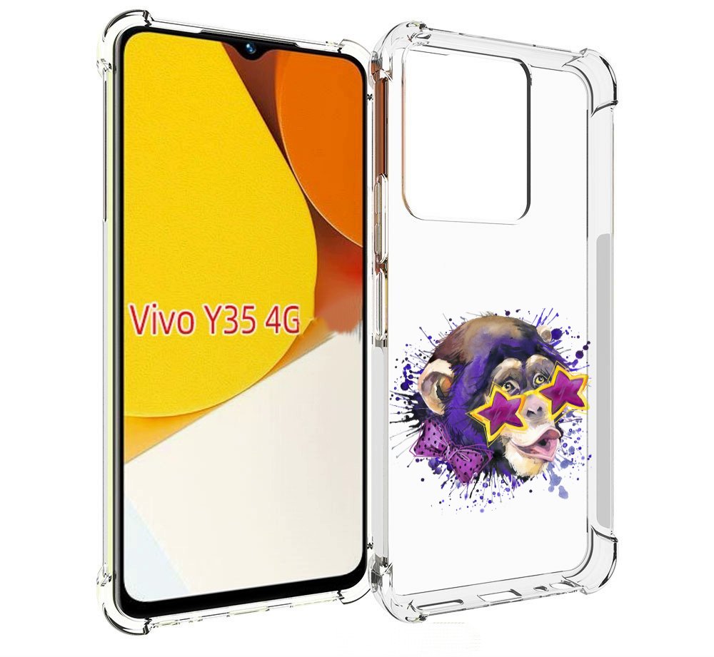 

Чехол MyPads обезьяна в очках для Vivo Y35 4G 2022 / Vivo Y22, Прозрачный, Tocco