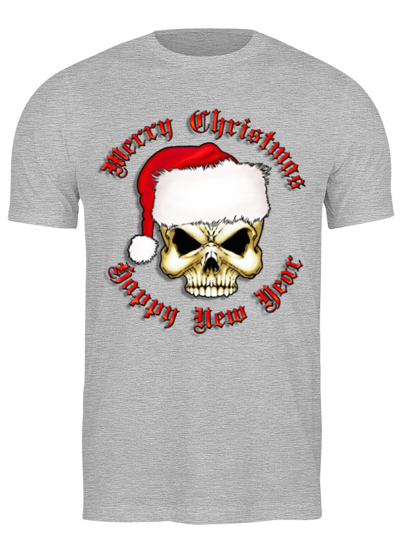 

Футболка мужская Printio Santa skull серая S, Серый, Santa skull