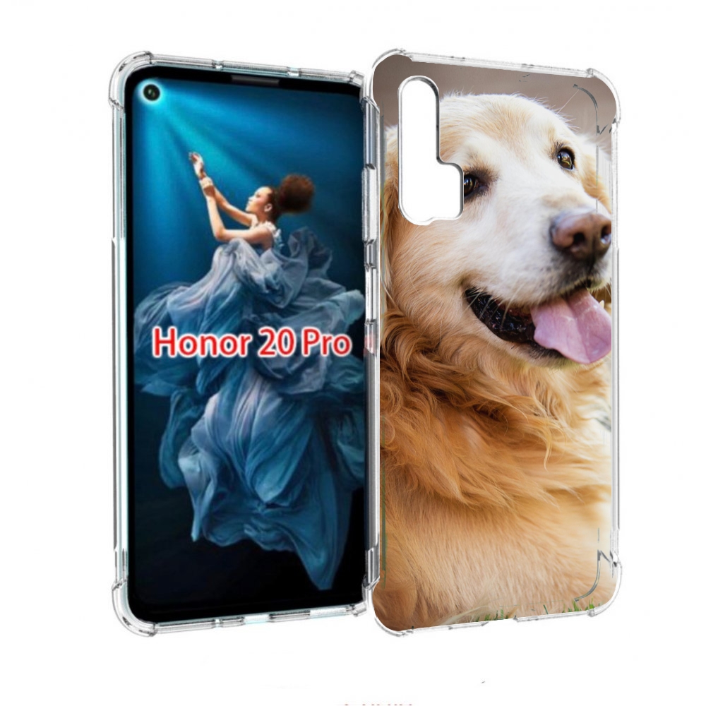 

Чехол бампер MyPads золотистыи ретривер для Honor 20 Pro против, Прозрачный, Tocco