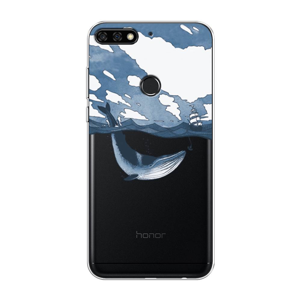 

Чехол на Honor 7C Pro "Большой кит", Синий, 65550-1
