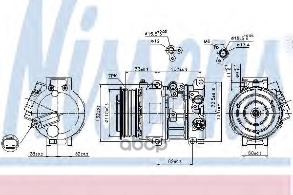 фото Компрессор кондиционера toyota rav4 iii 06-12 mot.2,0vvti nissens 89516 nissens 89516