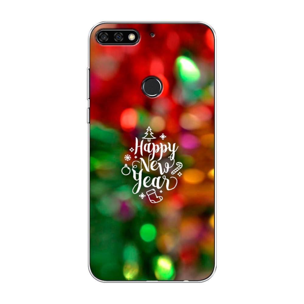 

Чехол на Honor 7C Pro/Huawei Y7 Prime 2018/Nova 2 Lite "Новый Год на елке", Зеленый;красный;желтый, 65550-5