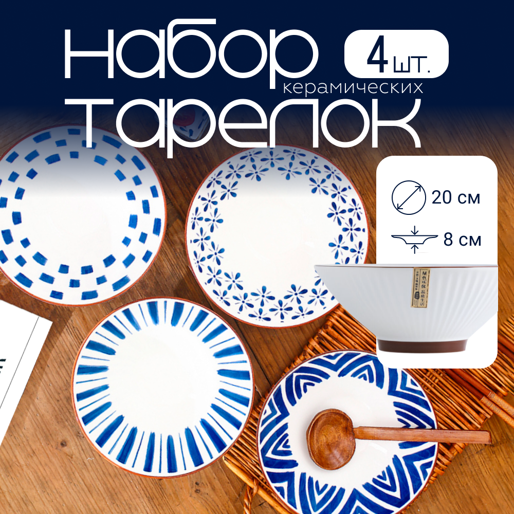 

Набор тарелок Homium Japanese Collection Очарование 20см 4 шт, Japanese Collection
