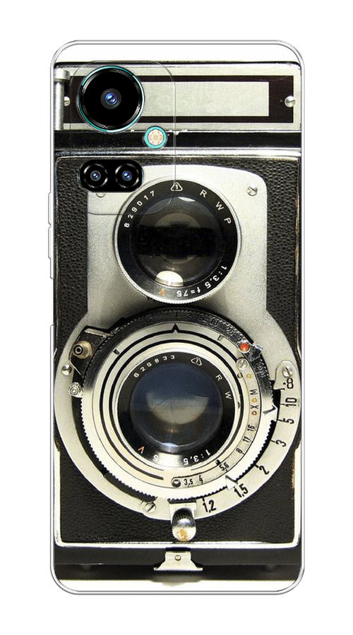 

Чехол на Tecno Camon 19/19 Pro 4G "Старинный фотоаппарат", Серый;черный, 301650-6