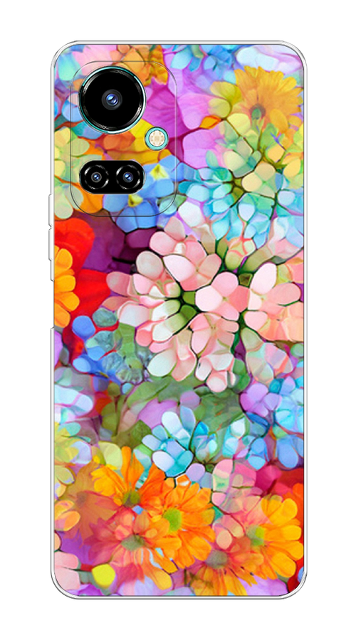 

Чехол на Tecno Camon 19/19 Pro 4G "Цветы витраж", Оранжевый;розовый;голубой, 301650-3