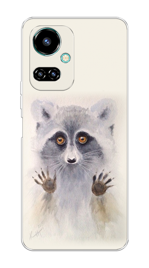 

Чехол на Tecno Camon 19/19 Pro 4G "Енот за стеклом", Бежевый;серый, 301650-4