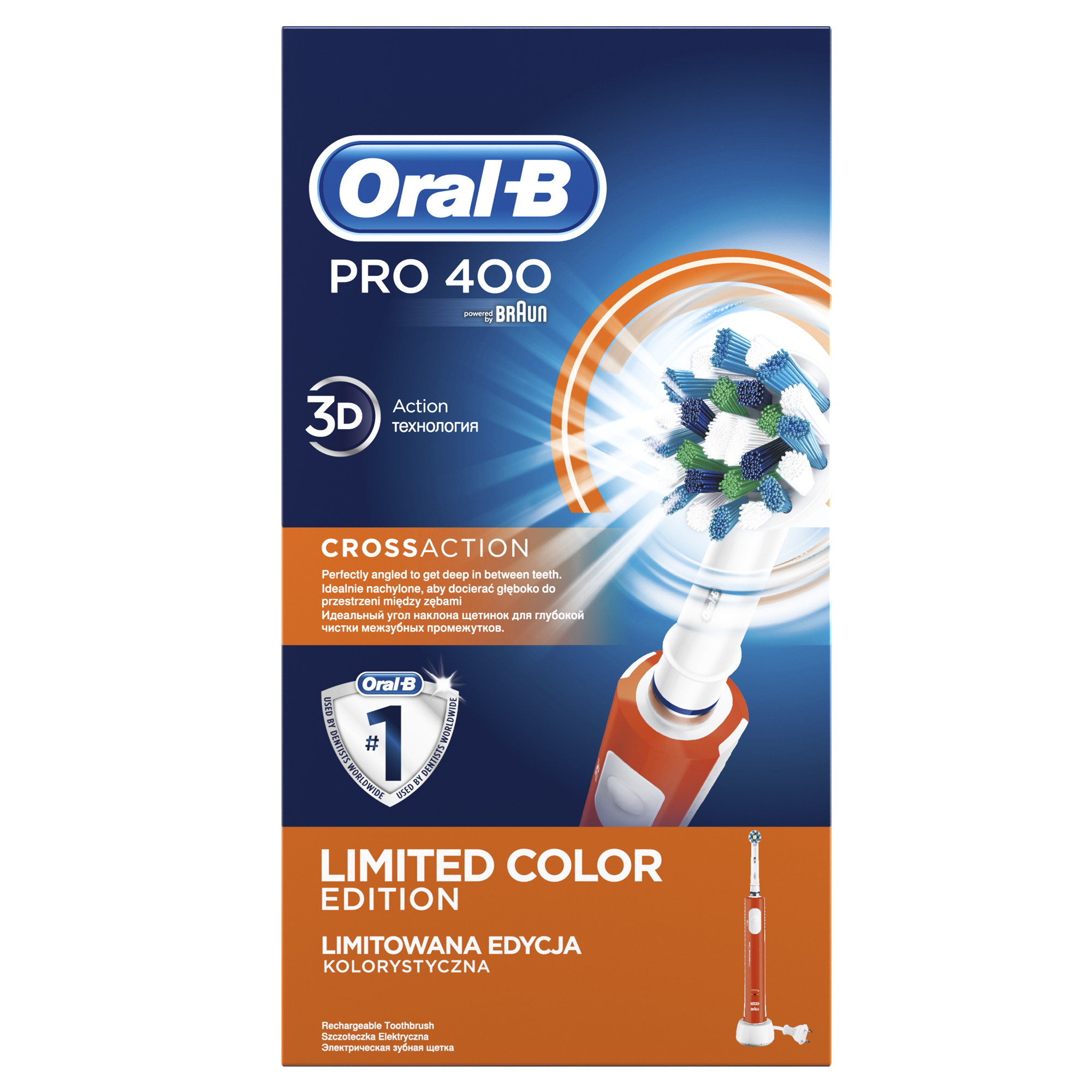 фото Зубная щетка электрическая braun oral-b pro 400 cross action orange