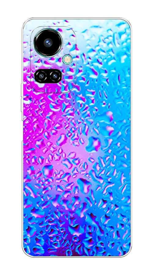 

Чехол на Tecno Camon 19/19 Pro 4G "Капли на стекле", Голубой;розовый, 301650-3