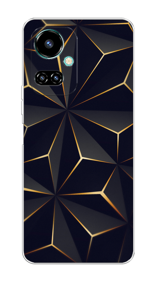 

Чехол на Tecno Camon 19/19 Pro 4G "Черные полигоны", Золотистый;черный, 301650-3