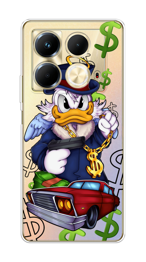 

Чехол на Infinix Note 40 "Scrooge McDuck with a Gold Chain", Красный;синий;белый, 3105850-1