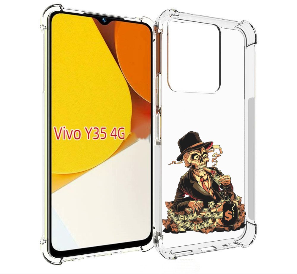 

Чехол MyPads нарисованный череп с сигаретой для Vivo Y35 4G 2022 / Vivo Y22, Прозрачный, Tocco