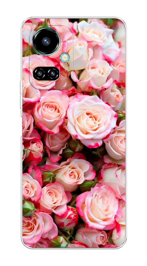 

Чехол на Tecno Camon 19/19 Pro 4G "Много роз", Розовый, 301650-2