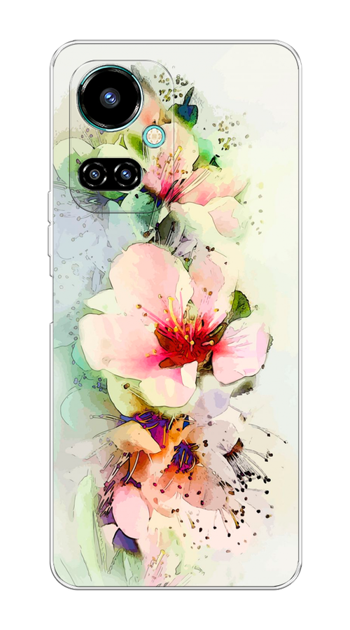 

Чехол на Tecno Camon 19/19 Pro 4G "Нежные цветы", Зеленый;розовый, 301650-2