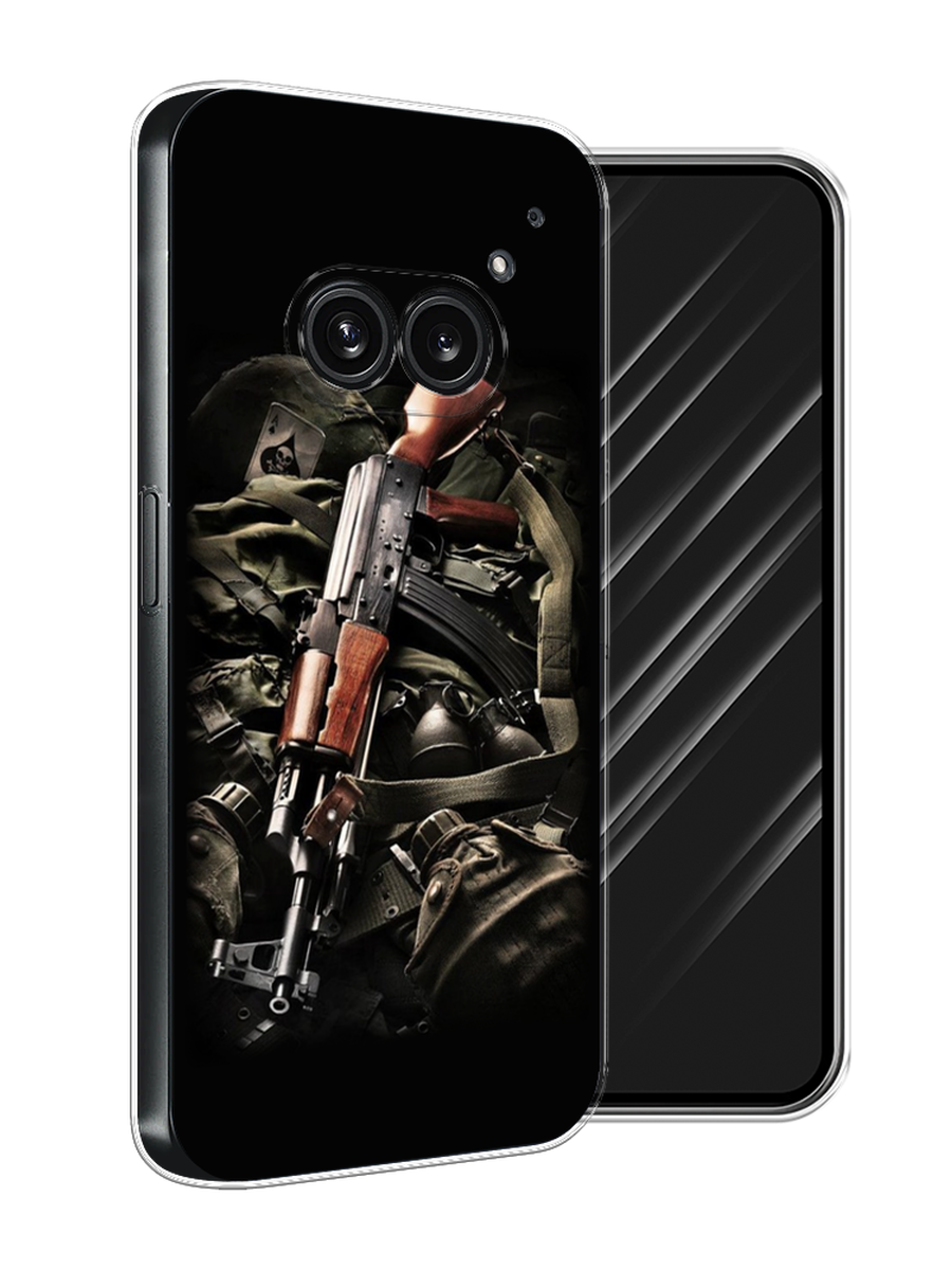 

Чехол Awog на Nothing Phone 2a "Автомат", Черный;коричневый;серый, 3300350-1