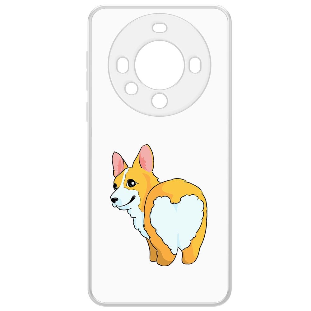 

Чехол-накладка Krutoff Clear Case Рисованный корги вид 2 для Huawei Mate 60, Прозрачный