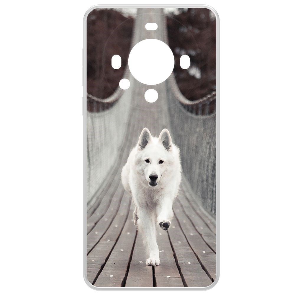 

Чехол-накладка Krutoff Clear Case Пес на мосту для Huawei Mate 60, Прозрачный