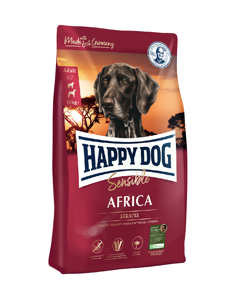 Сухой корм для собак Happy Dog Supreme Sensible Africa, страус, картофель, 12,5кг