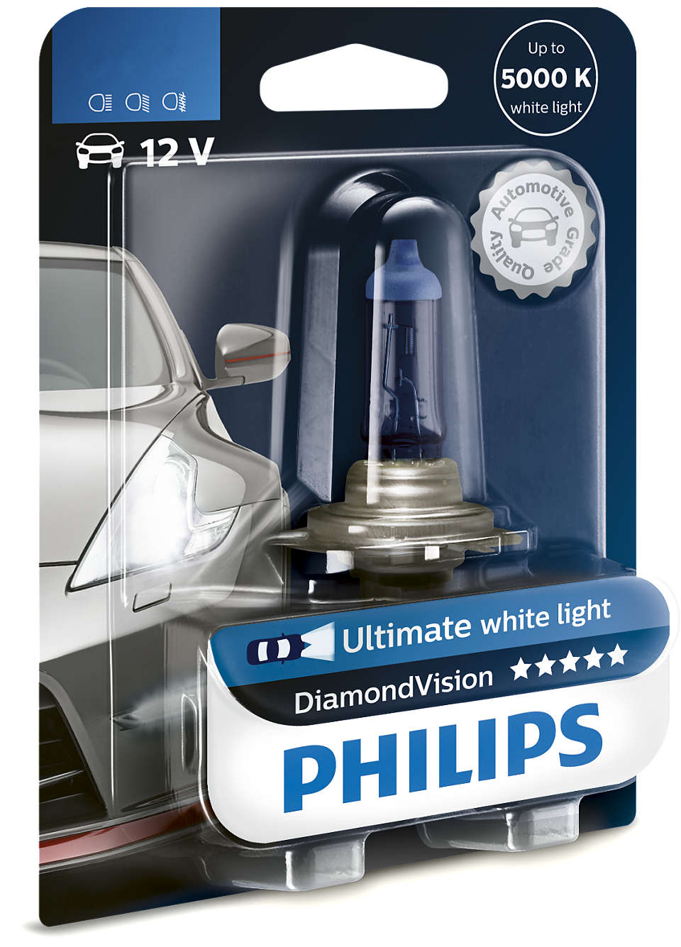 фото Лампа галогенная блистер 1шт h4 12v 55w p43t-38 diamond vision philips арт. 12342dvb1