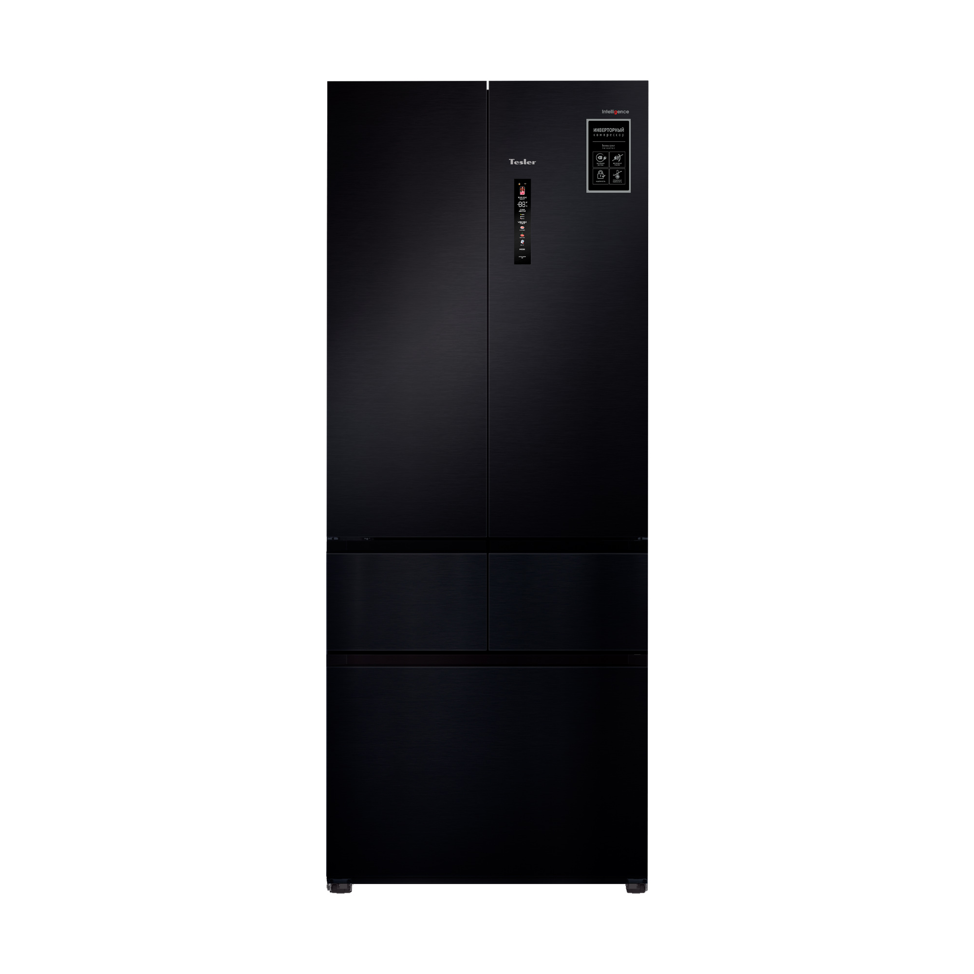 Холодильник TESLER RFD-427BI черный двухкамерный холодильник tesler rt 132 sand grey