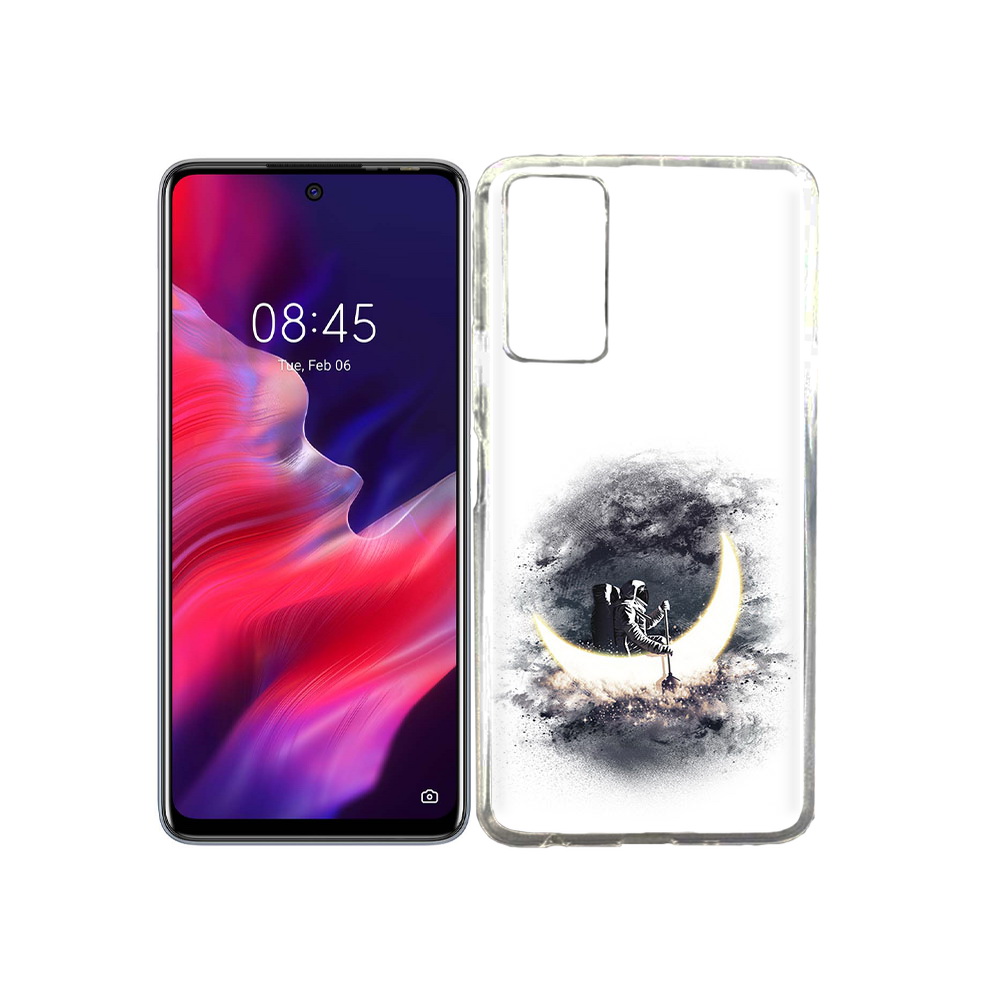 

Чехол MyPads Tocco для Tecno Pova 2 лунный путешественник, Прозрачный, Tocco