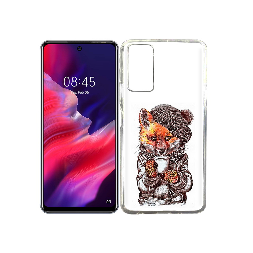 

Чехол MyPads Tocco для Tecno Pova 2 лиса в шапке, Tocco