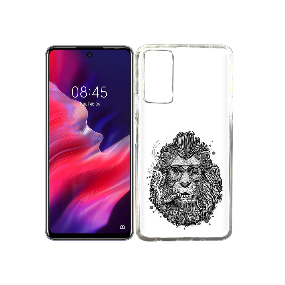 

Чехол MyPads Tocco для Tecno Pova 2 курящий лев, Прозрачный, Tocco