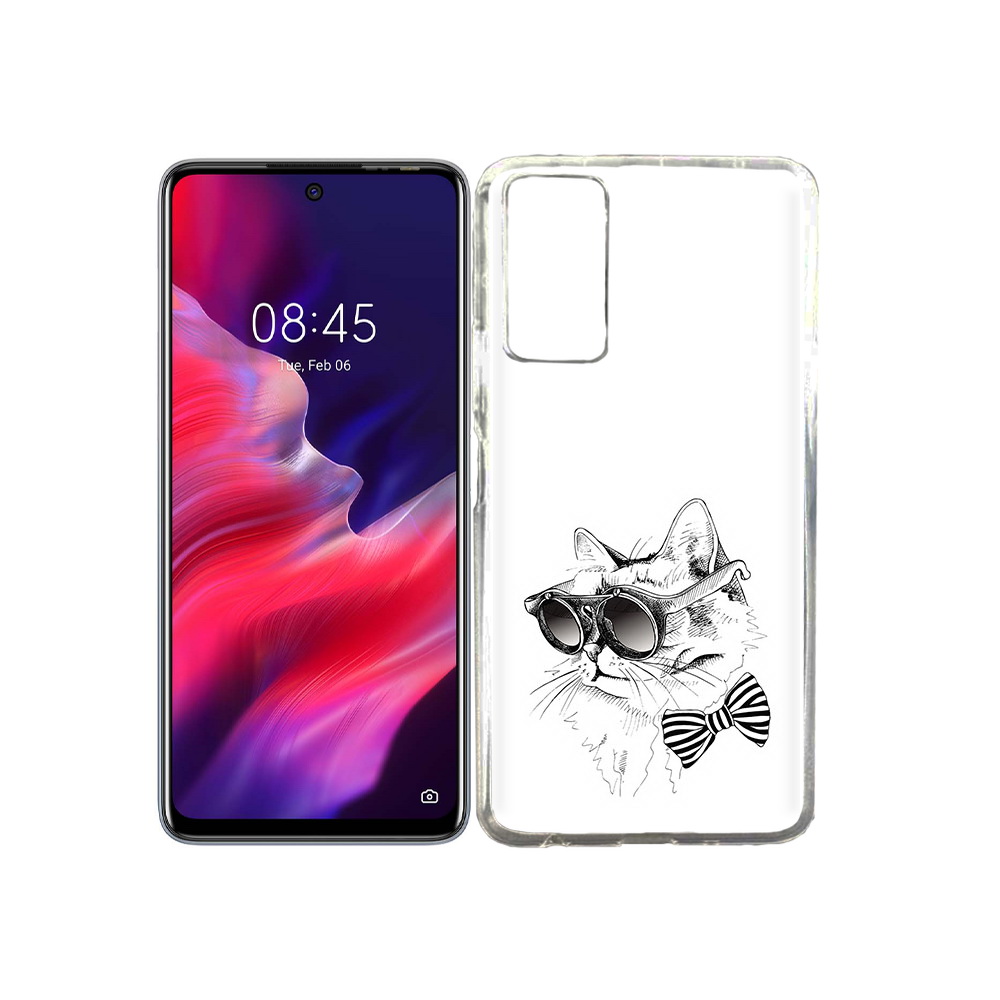 

Чехол MyPads Tocco для Tecno Pova 2 крутая кошка в очках, Прозрачный, Tocco