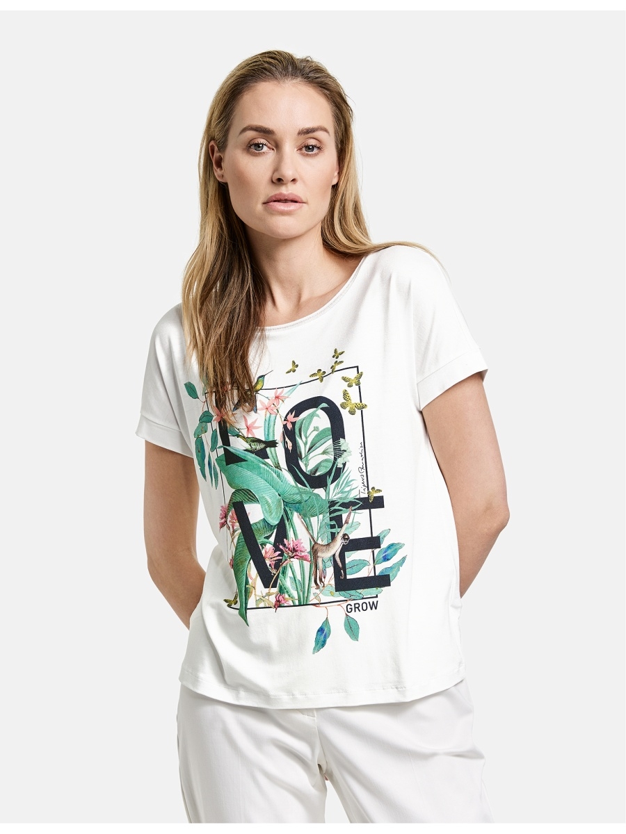 

Футболка женская Gerry Weber 570261-35061-99700 белая 46, 570261-35061-99700