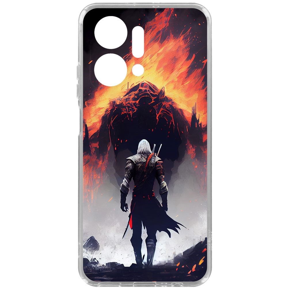 

Чехол-накладка Krutoff Clear Case Ведьмак. Геральт для Honor X7a Plus, Прозрачный