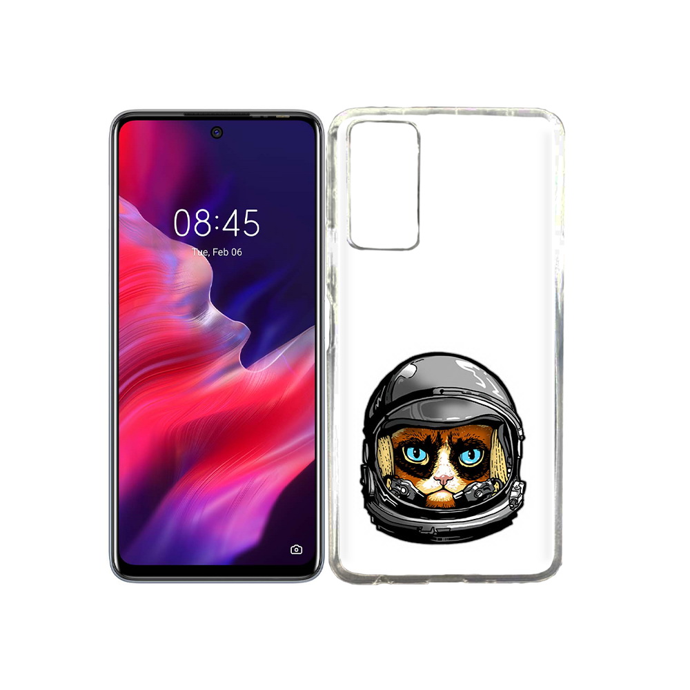 

Чехол MyPads Tocco для Tecno Pova 2 кот космонавт, Прозрачный, Tocco