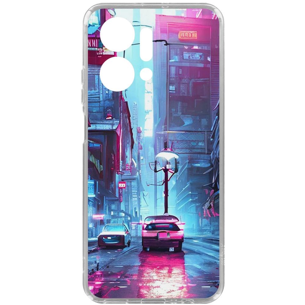 

Чехол-накладка Krutoff Clear Case Киберпанк Улица для Honor X7a Plus, Прозрачный