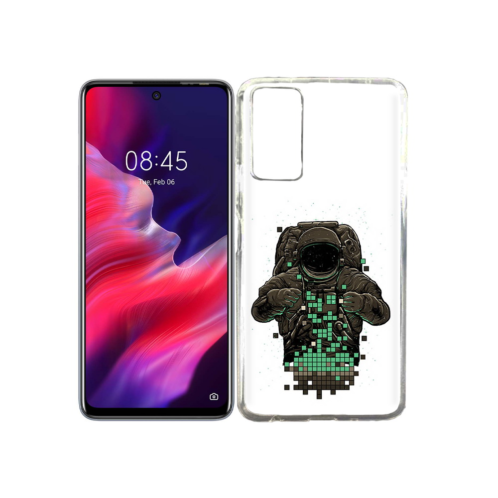 

Чехол MyPads Tocco для Tecno Pova 2 космонавт с пикселями, Прозрачный, Tocco
