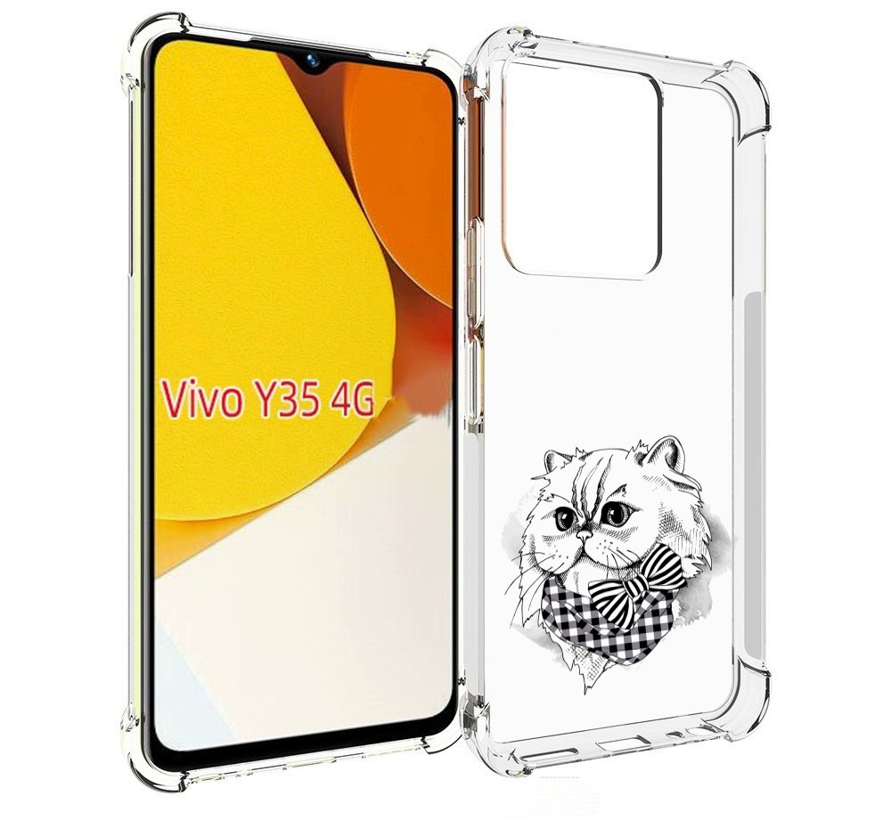 Чехол MyPads нарисованная красивая кошечка для Vivo Y35 4G 2022 / Vivo Y22