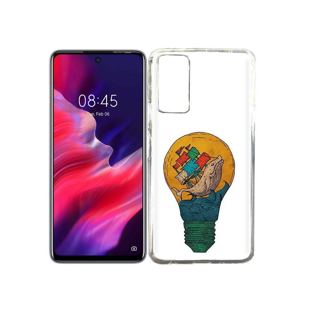 

Чехол MyPads Tocco для Tecno Pova 2 кит в лампочке с парусами, Прозрачный, Tocco