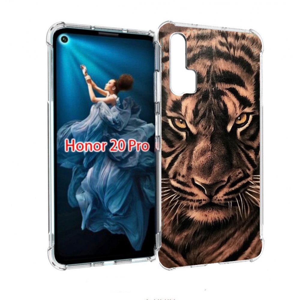 

Чехол бампер MyPads злой-большой-тигр для Honor 20 Pro противоуд, Прозрачный, Tocco