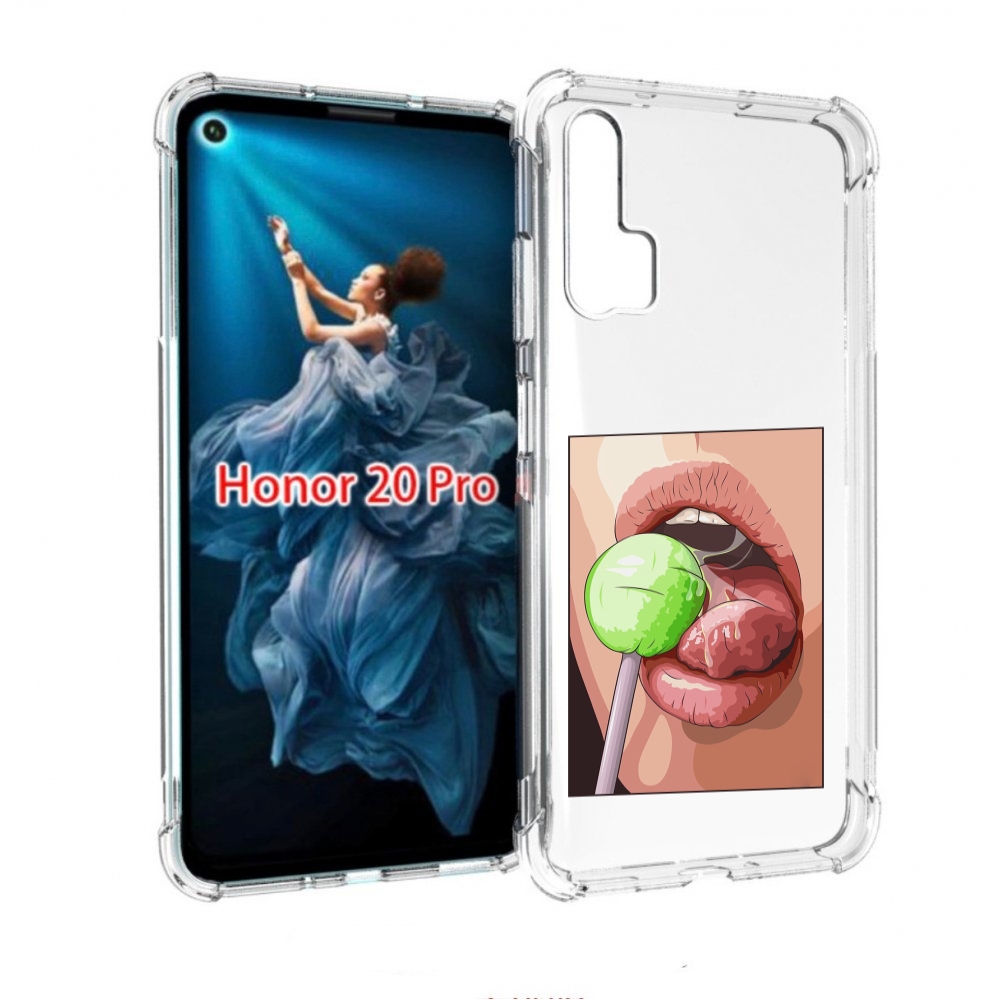 

Чехол бампер MyPads зеленый-чупа-чупс женский для Honor 20 Pro п, Прозрачный, Tocco